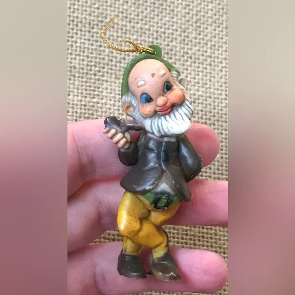 Vintage Elf Pixie Gnome Dwarf Ornament Christmas Kitsch Whimsical Goblin Core